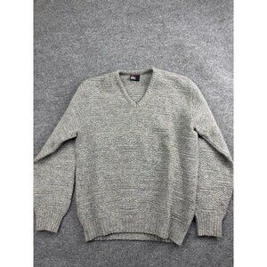 Vintage Robert Bruce Sweater Mens Large Gray V Neck Made in USA Speckled‎ 90s